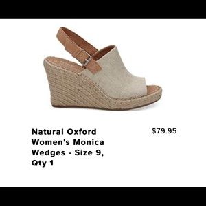 TOMS Monica Wedge. Natural Oxford.